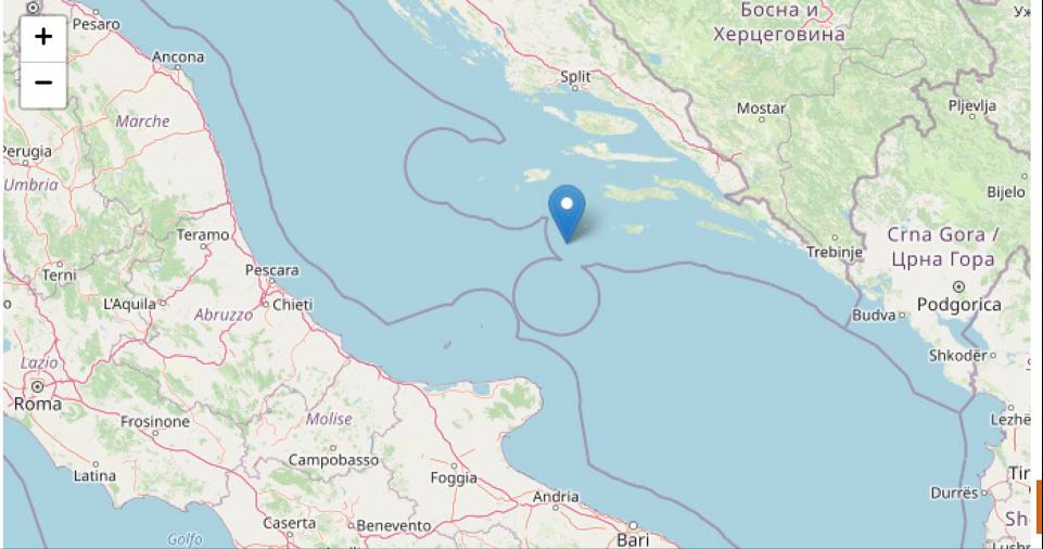 Terremoto Mare Adriatico: magnitudo 5.2 avvertito in Campania